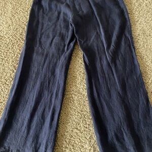 Lilly Pulitzer Deri Linen Palazzo pants, Navy, Large